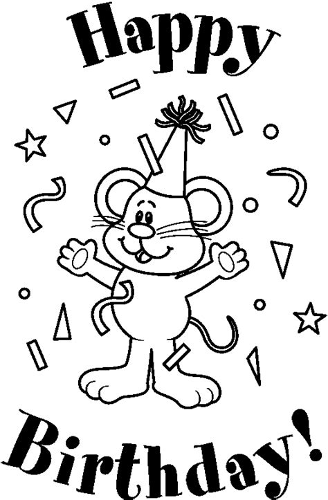 Happy Birthday Black And White Clipart