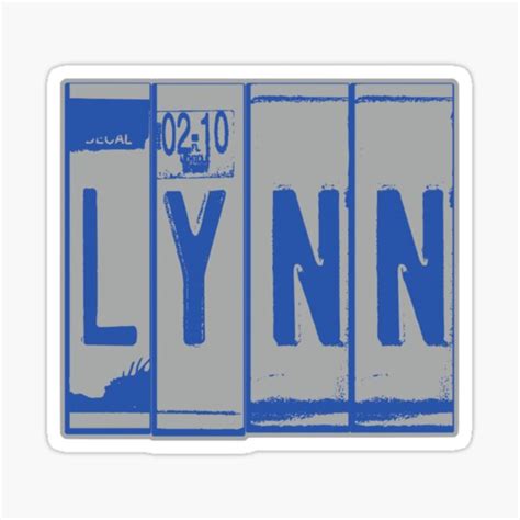 Lynn License Plate Sticker For Sale By Csachs Redbubble