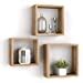 MOBILI FIVER Lot de 3 Cubes muraux carrés Giuditta Bois Rustique