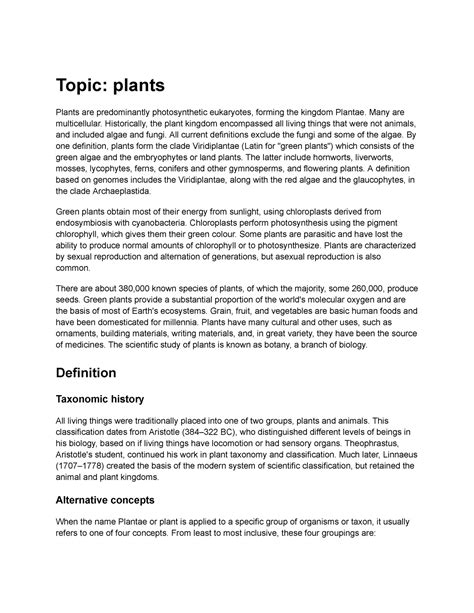 Topic Plants Essay Sample Topic Plants Plants Are Predominantly