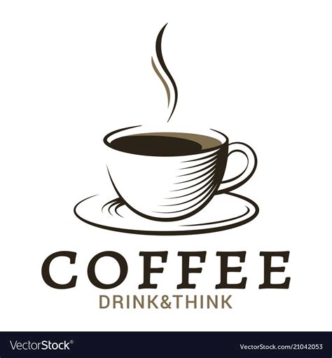 Coffee Cup Vintage Logo On White Background Vector Image