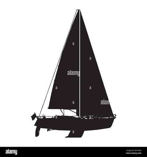 Vector Illustration Of Sailing Boat Silhouette Stock Vector Image Art