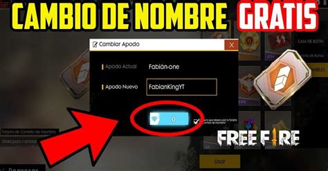 Free Fire cambiar nombre GRATIS y en simples pasos GUÍA COMPLETA en