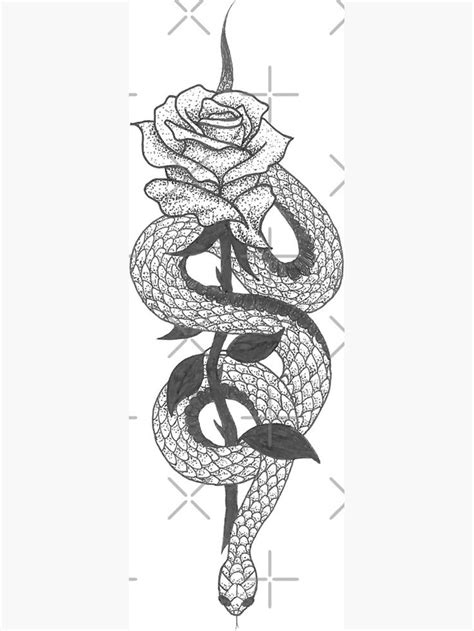 Ink Snake And Rose Magnet By Mypapercranes In Chest Piece