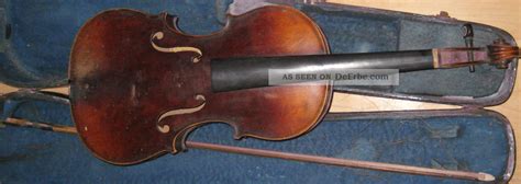 Alte Violine Geige Zettel Joseph Kloz An 1730 Mit Altem Bogen