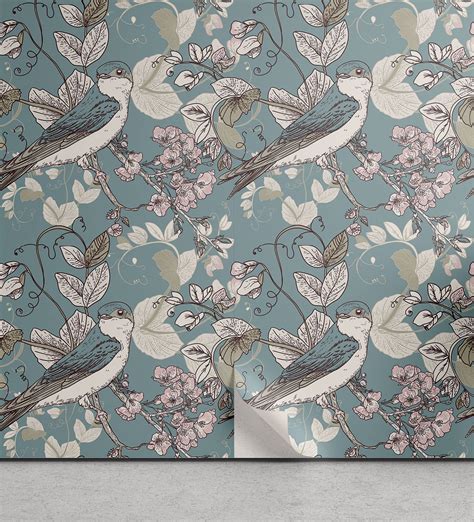 Ambesonne Birds And Nature Peel Stick Wallpaper For Home Art Sakura