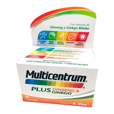 Comprar PFIZER MULTICENTRUM PLUS GINSENG Y GINKGO 30comp A Precio Online