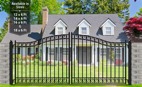 Aleko Dual Swing Driveway Gate X Feet Anti Rust Galvanized