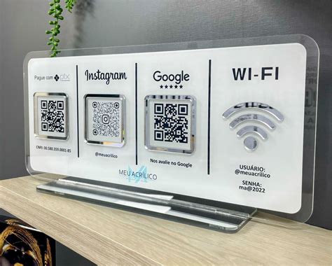 Placa pix display em acrílico espelhado personalizada Elegante e