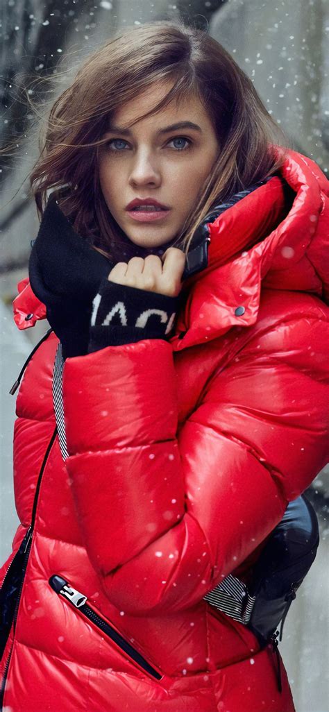 Celebrity Barbara Palvin Blue Eyes Brunette Coat Hungarian Model