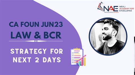 Strategy For Next 2 Days Law BCR CA Foundation June 23 YouTube