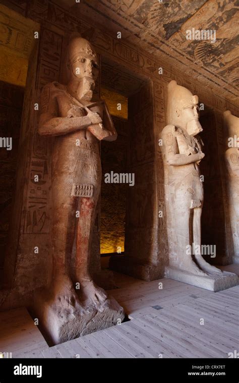 The Hypostyle Hall Of The Great Temple With Osiris Pillars Abu Simbel