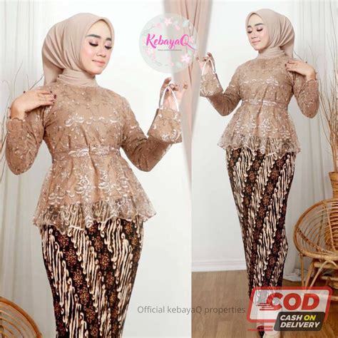 Jual Cod Kq Setelan Kebaya Modern Angela Kebaya Wisuda Hijab