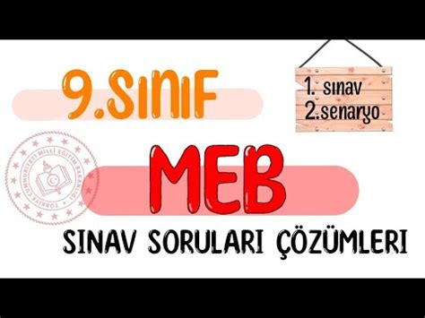 Meb Sinif Matemat K Ortak Sinav Soru Z Mler Sinav Senaryo