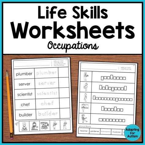 Job Skills Worksheets Special Needs Pdf