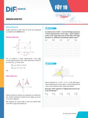 TYT AYT GEOMETRİ DİF FÖY 19 2023