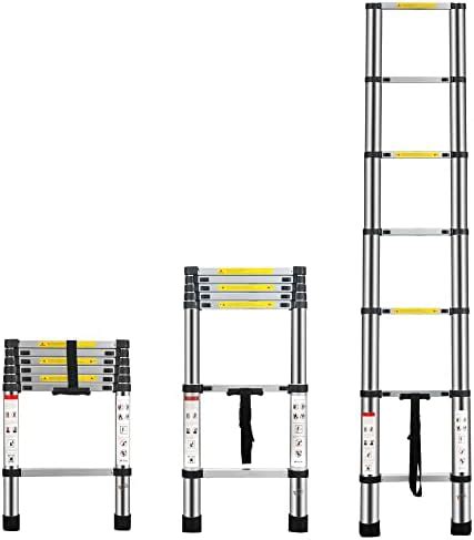 NORTHERN STONE Telescopic Ladder 2 6M 8 5FT Multi Purpose Aluminium