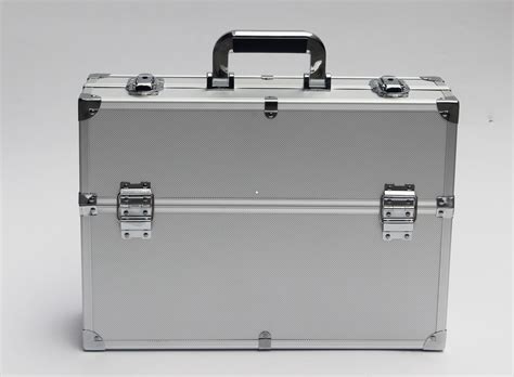 Silver Lockable Aluminum Storage Box , Double Door Open Aluminium Tool Case