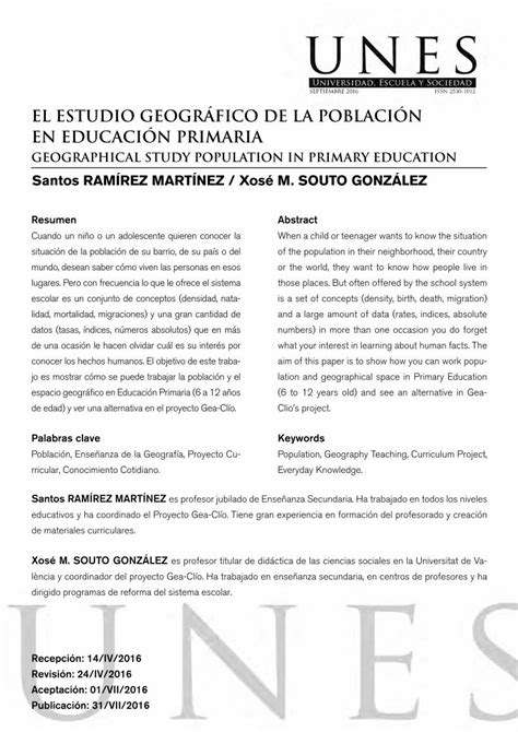 PDF EL ESTUDIO GEOGRÁFIcO DE LA POBLAcIóN EN EDUcAcIóN jo es mostrar