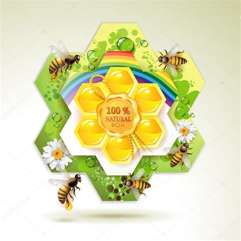 Bees And Honeycombs Stock Vector Image By ©merlinul 6484767