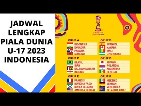 Jadwal Lengkap Piala Dunia U Indonesia Berikut Jadwal Fifa