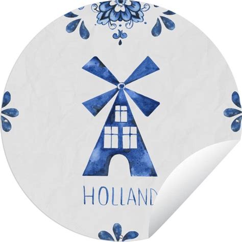 Tuincirkel Delfts Blauw Holland Windmolen X Cm Ronde