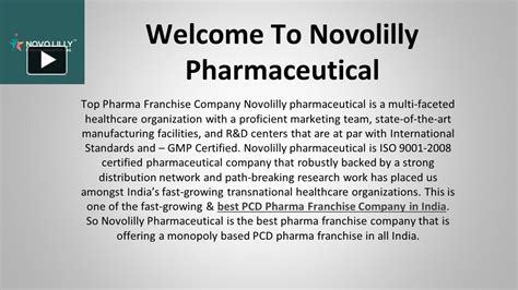 Ppt Novolilly Pharmaceutical Best Pcd Pharma Franchise In India