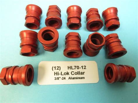 12 New Hl70 12 Hi Lok Collars For 38” 24 Pins Aircraft Aerospace Hi