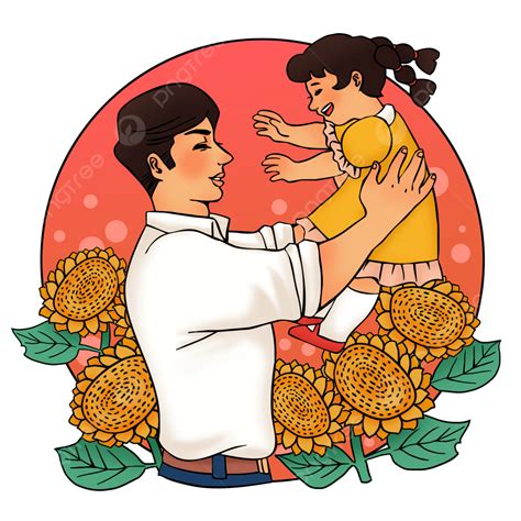 Día Del Padre Retro Cálido Amor Padre Hija Png Dia Del Padre Padre E Hija Padre Png Y Psd