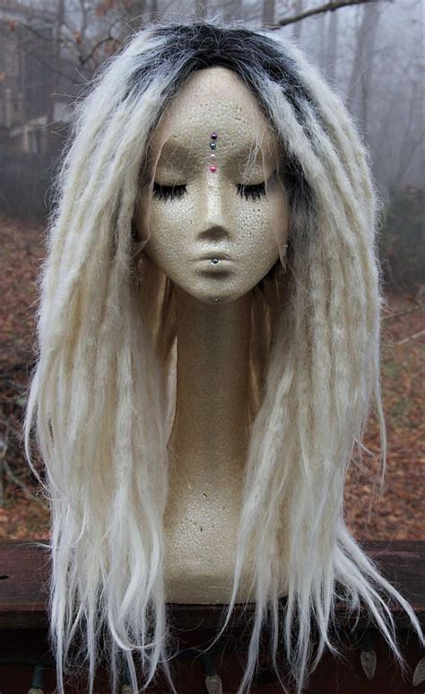 Snow White Platinum Blonde Ombre Dread Wig Blonde Ombre