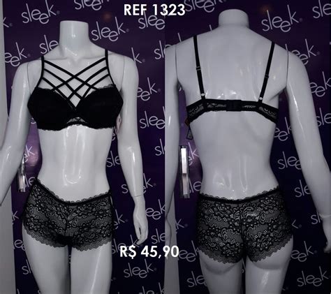 Kit 10 Conjuntos Strappy Rendado Sleek Lingerie