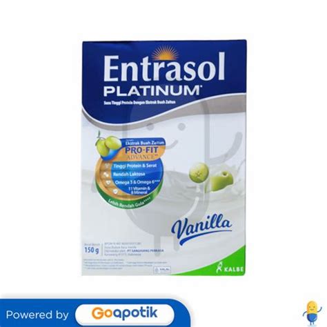 ENTRASOL PLATINUM RASA VANILA 150 GRAM BOX Kegunaan Efek Samping