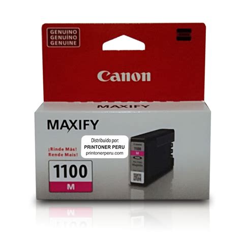 Cartucho de Tinta Canon PGI 1100 Magenta 4 5ml Prin Toner Perú