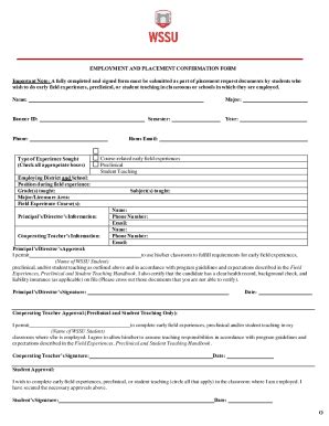 Fillable Online Employment And Placement Confirmation Form Fax Email