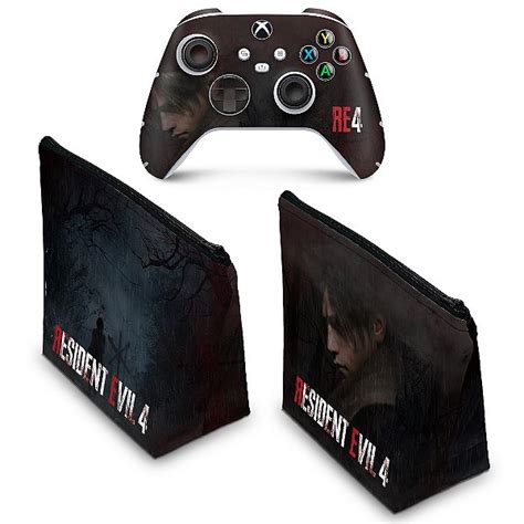 KIT Capa Case E Skin Xbox Series S X Controle Resident Evil 4 Remake