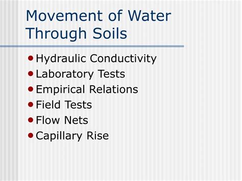 Ppt Movement Of Water Through Soils Powerpoint Presentation Free