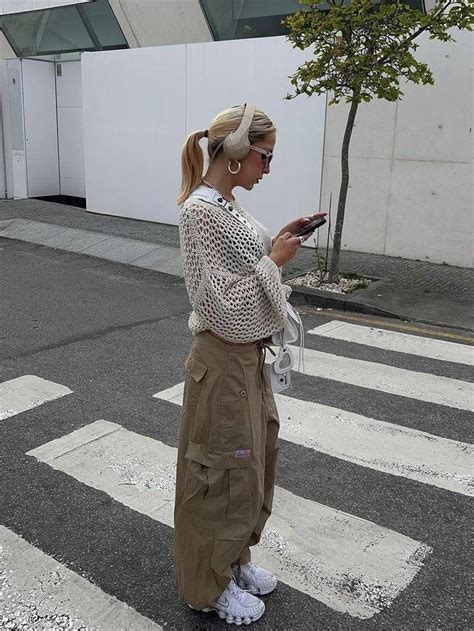 Crochet Sweater Cargo Pants Наряды Стильные наряды Модные стили
