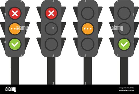 Vector Icons Of Traffic Light Isolated On White Background Stoplight