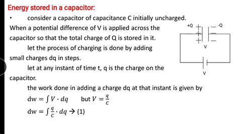 Energy Stored In A Capacitor Youtube