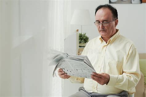 Reading Newspaper Stock Image Image Of Interested Newspaper 61114923