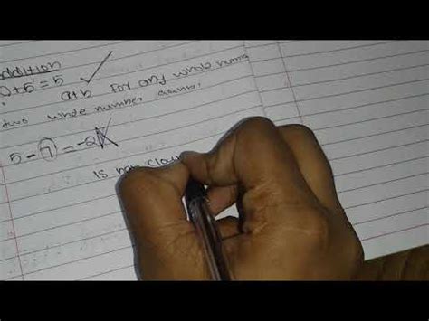 Class 8 Chapter Number 1 Rational Numbers Closure Property Under Whole