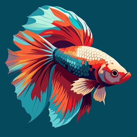 Colorful Betta Fish Vector Illustration Flat Premium Ai Generated