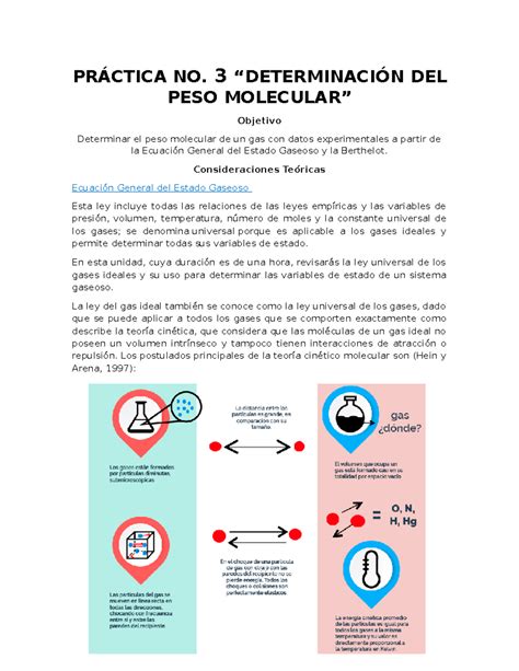 PrÁctica No 3 “determinaciÓn Del Peso Molecular” PrÁctica No 3 “determinaciÓn Del