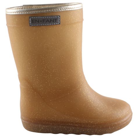 Enfant Thermo Boots Metallic Gold Wol Gevoerde Laarzen Regenlaarzen Goud Glitter Minipop