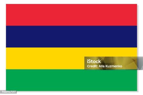 Flag Of Mauritius Mauritian National Symbol In Official Colors Template Icon Abstract Vector ...