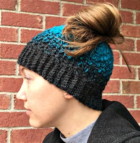 Quick And Easy Messy Bun Hat Free Crochet Pattern Love Life Yarn