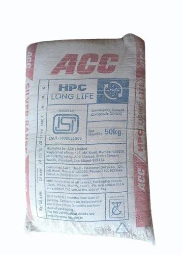 Acc Hpc Long Life Cement Packaging Size Kg At Rs Bag In Ranchi