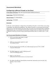 Netsec Lab Aw Pdf Assessment Worksheet Configuring A Pfsense