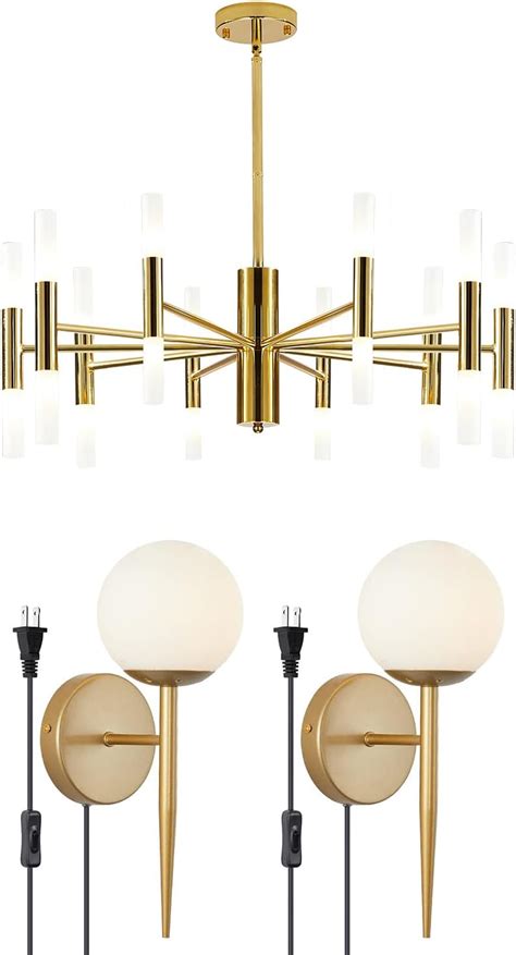 Bokt Modern Small Lights Led Sputnik Chandelier Brushed Brass Gold