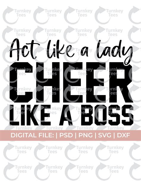 Cheerleader Svg Act Like A Lady Cheer Like A Boss Svg Etsy Cheer